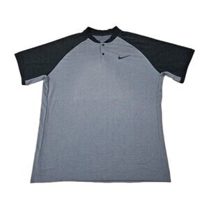 Nike Golf Shirt Mens Size 2XL 833079-063 Gray Blade Collar Raglan Wool Blend